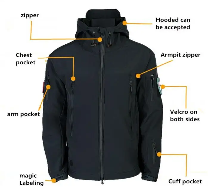 Армейская тактическая куртка IGLDSI Lurker Shark Skin Soft Shell V4 Мужская водонепроницаемая