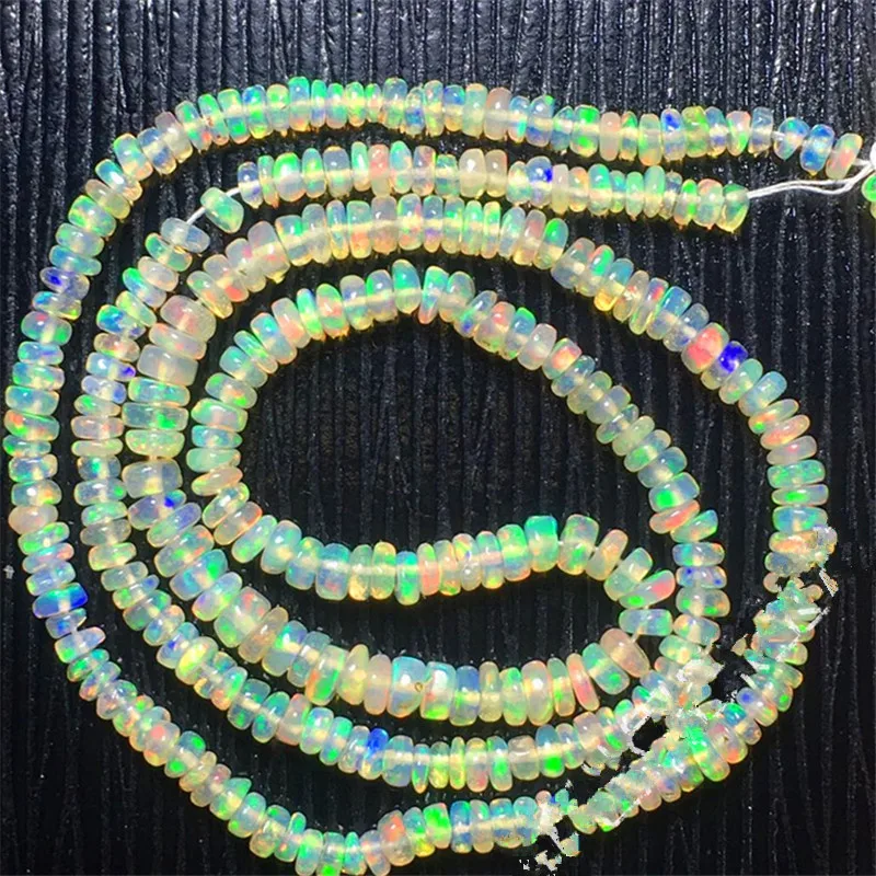 

AA loose beads opal roundel 3.3-4.3mm 45CM for DIY jewelry making FPPJ wholesale beads nature gem stone
