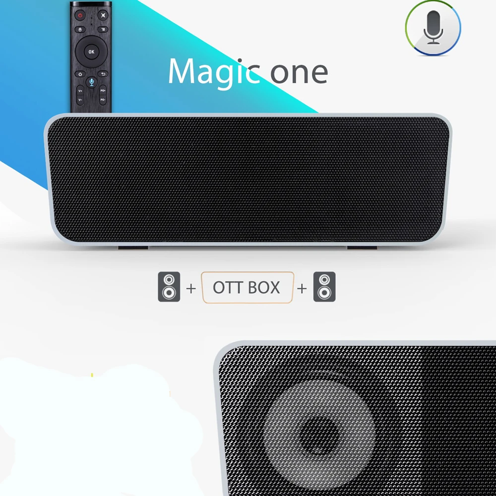 

Voice Control Android TV Box with Speaker RK3328 Android 8.1 2GB 16GB WIFI Bluetooth Smart Set Top Box SCISHION Magic one