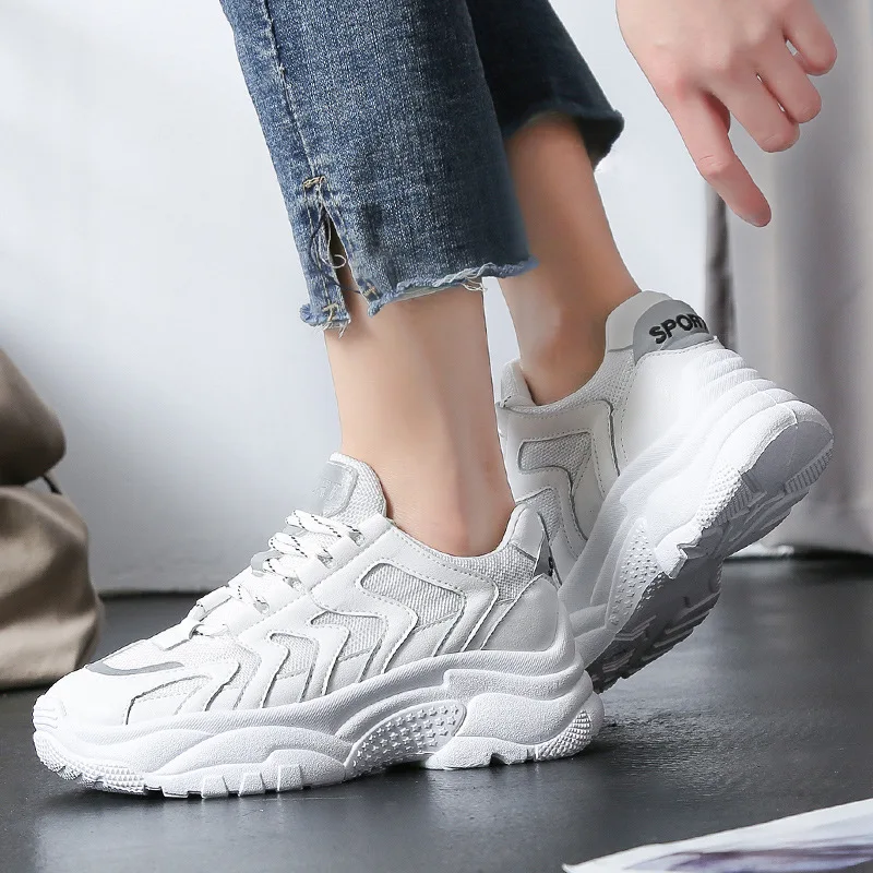 Encaje invierno Fondo Mujeres Microfibra Nuevos Casuales blanco Vuelo El Ronda Deportes Tejida Otoño negro Superior 40 Pie Beige Las Dedo 35 Zapato Los 2019 Del Grueso De qtXa6