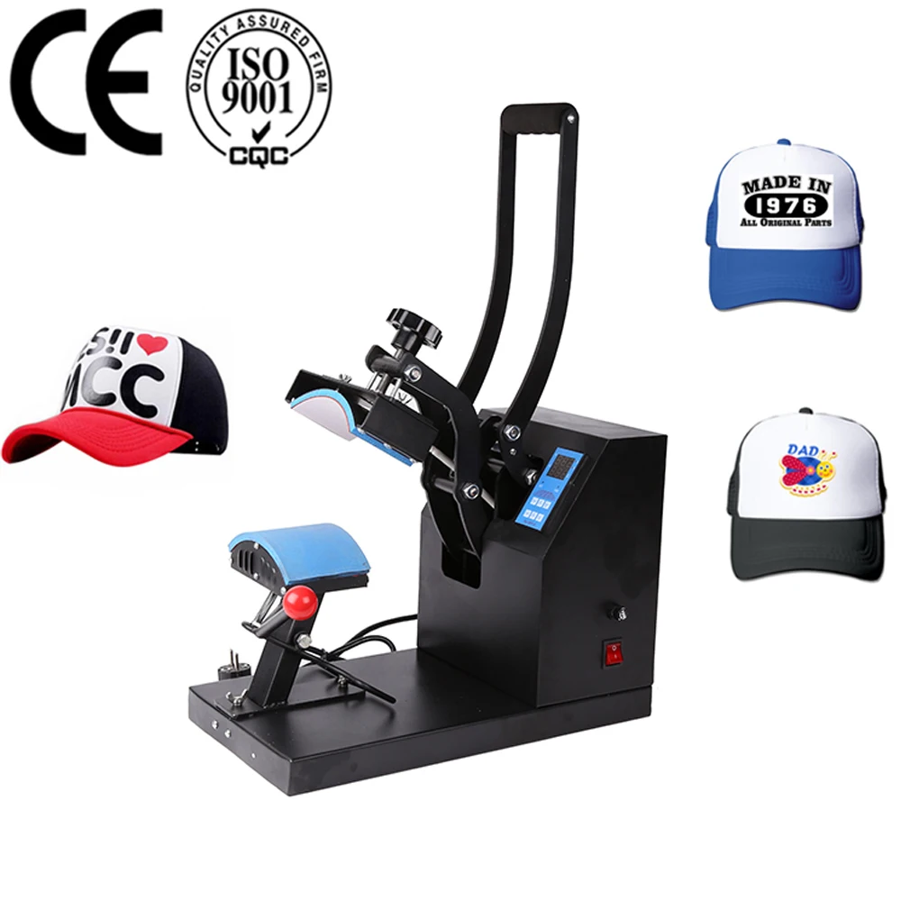 

Hat Cap Heat Press Sublimation Machine 7 x 3.75 In Digital Clamshell Steel Frame