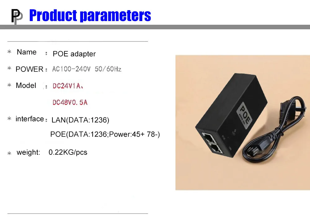 ESCAM CCTV безопасности 48V0. 5A 15,4 Вт POE адаптер POE инжектор Ethernet мощность для POE ip-камеры телефон PoE питание
