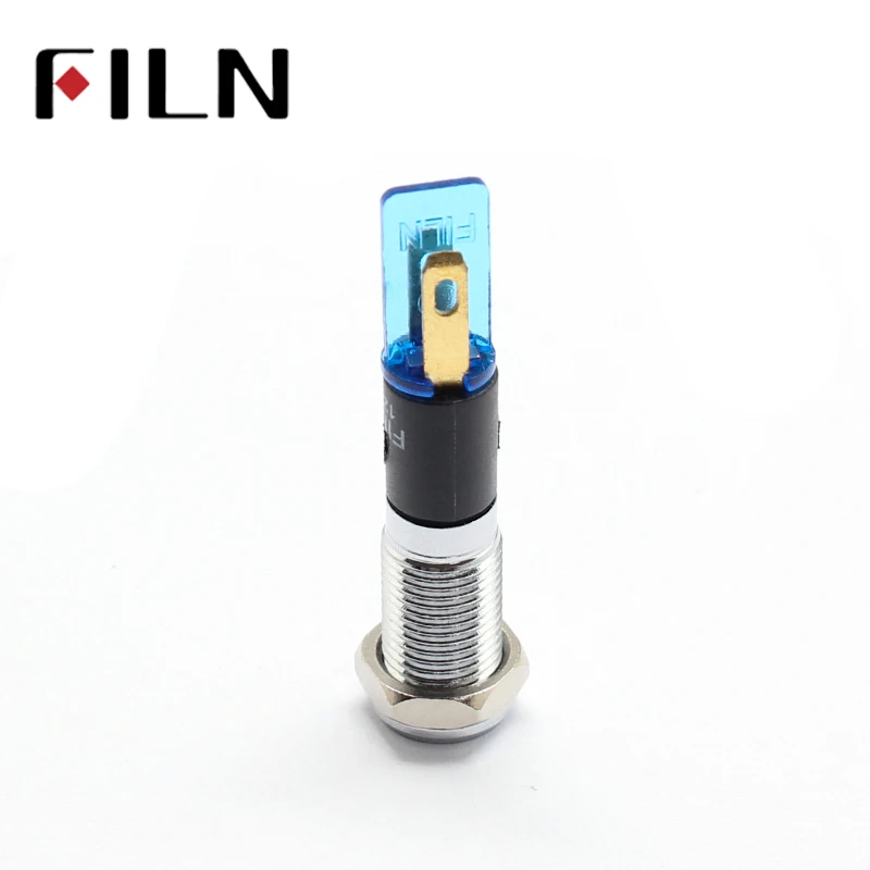 Waterproof Lamp FILN 12V LED Car Boat LED Warning Dashboard Signal Lights Instrument Pilot light 220V 8mm (5)