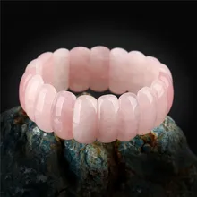 K гаджеты ручной работы для женщин со вставками из натурального камня браслеты Модный Эластичный Розовый кварцевый браслет, великолепный браслет аксессуары