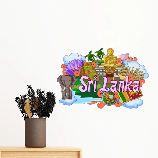 Dambulla Elephant Sri Lanka Graffiti Removable Wall Sticker Art Decals