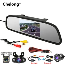 4.3 “Monitor Dello Specchio Retrovisore Auto Senza Fili Videocamera vista posteriore Video Auto di Parcheggio Systerm di Visione Notturna Telecamera di Retromarcia Auto-styling
