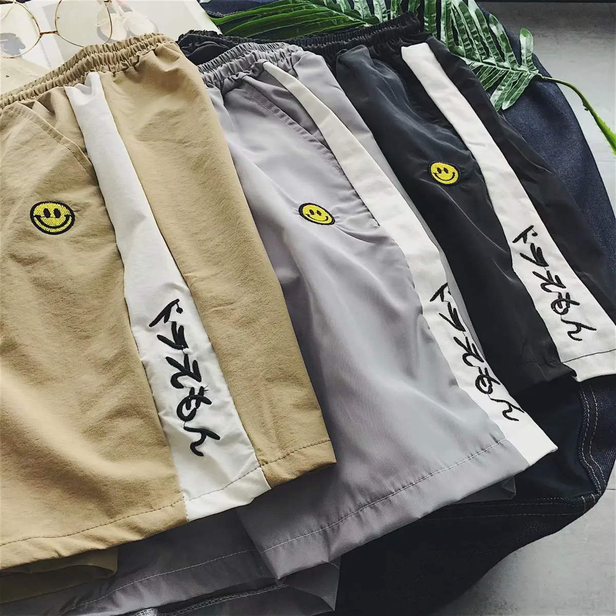Men's Shorts Summer Solid Overalls Striped Sports Pocket Fashion New Male Soft Cool Loose Outdoor Streetwear