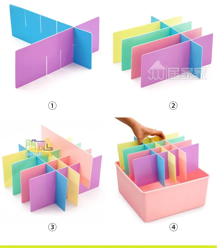 W S H новое пластиковое Нижнее белье ящик получить перегородки, чтобы организовать бесплатную комбинированную разделительная пластина