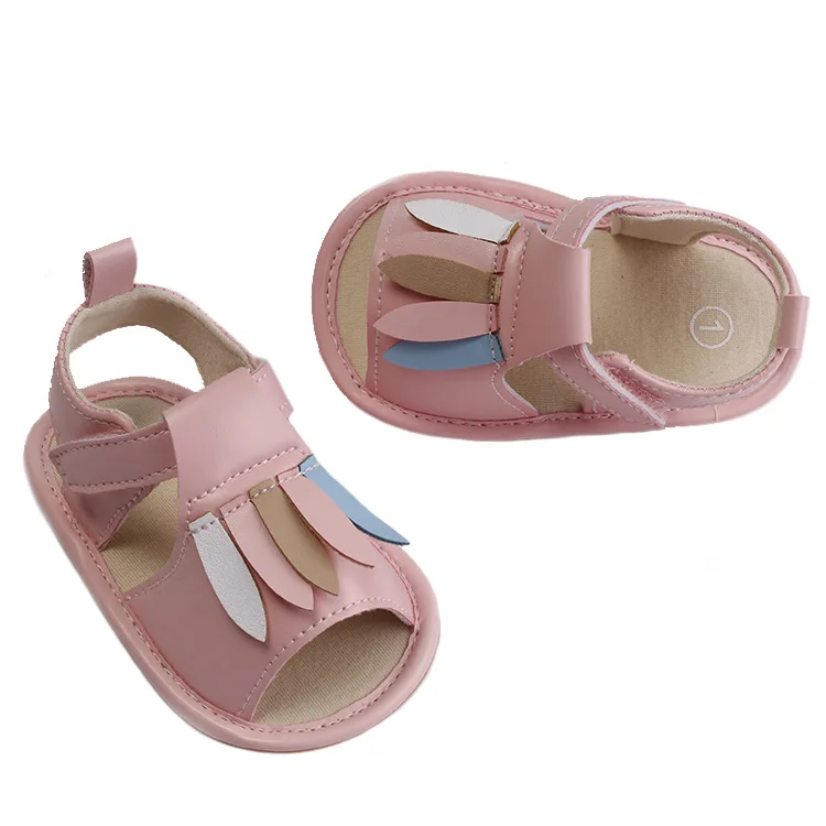 Стиль Листья летние детские сандали для девочек принцесса искусственная кожа младенческой сандалии детские мокасины жесткая подошва детские сандалии 0-18 месяцев