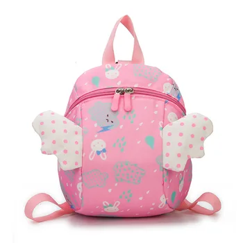 

2019 New 3D Anti Lost school bags Leash kids bag angel wing Cartoon backpack for girls lovely kids backpack boys mochila escolar