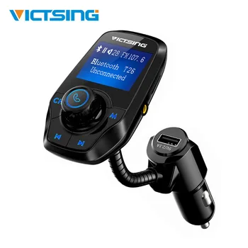 

VicTsing T26 Wireless Adapter Car Kit Hands Free Calling Large Size Screen Bluetooth FM Transmitter With Microphone For Car