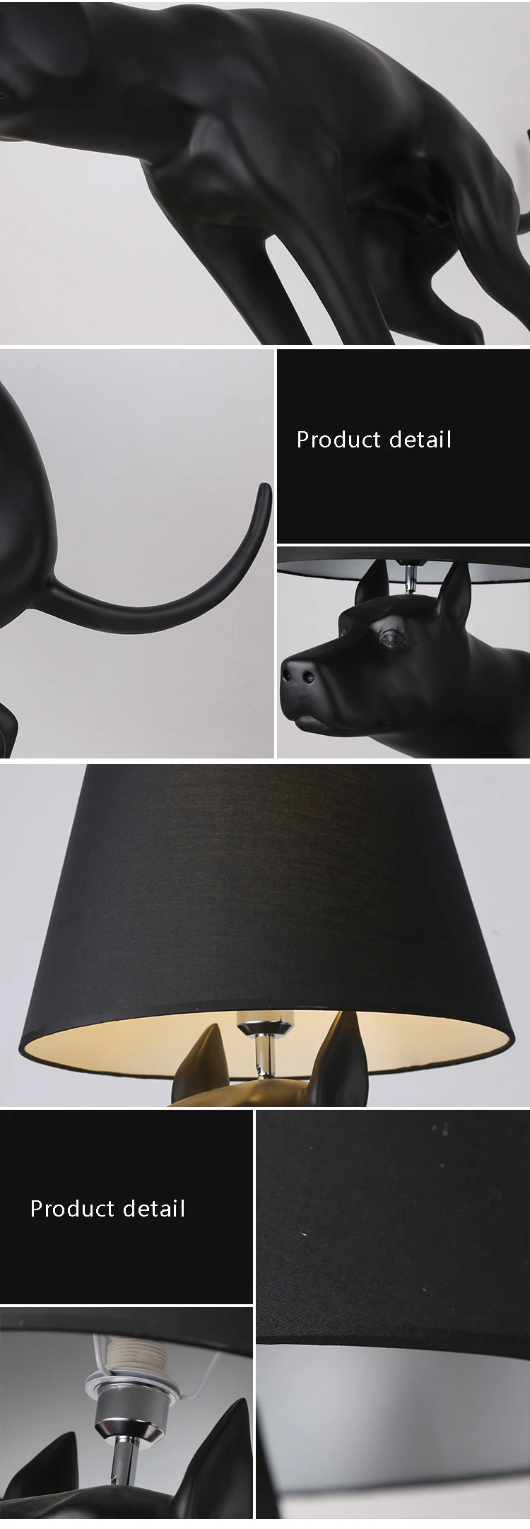 Postmodern minimalist Black Abajur Dog LED table Desk Lamp light  Fixture Bedroom10