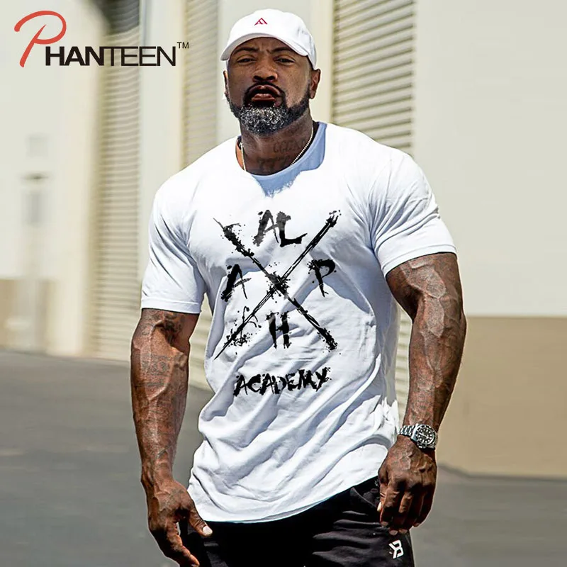 

Summer Men Elastic Strechy Fitness Casual Bodybuilding T-Shirt Men Street Breathable Top Tee
