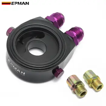 

EPMAN Universal Car Oil Filter Sandwich Aluminum Adapter For Oil Cooler Plate Kit M20 X 1.5 AN10/AN8 EP-OL01BK