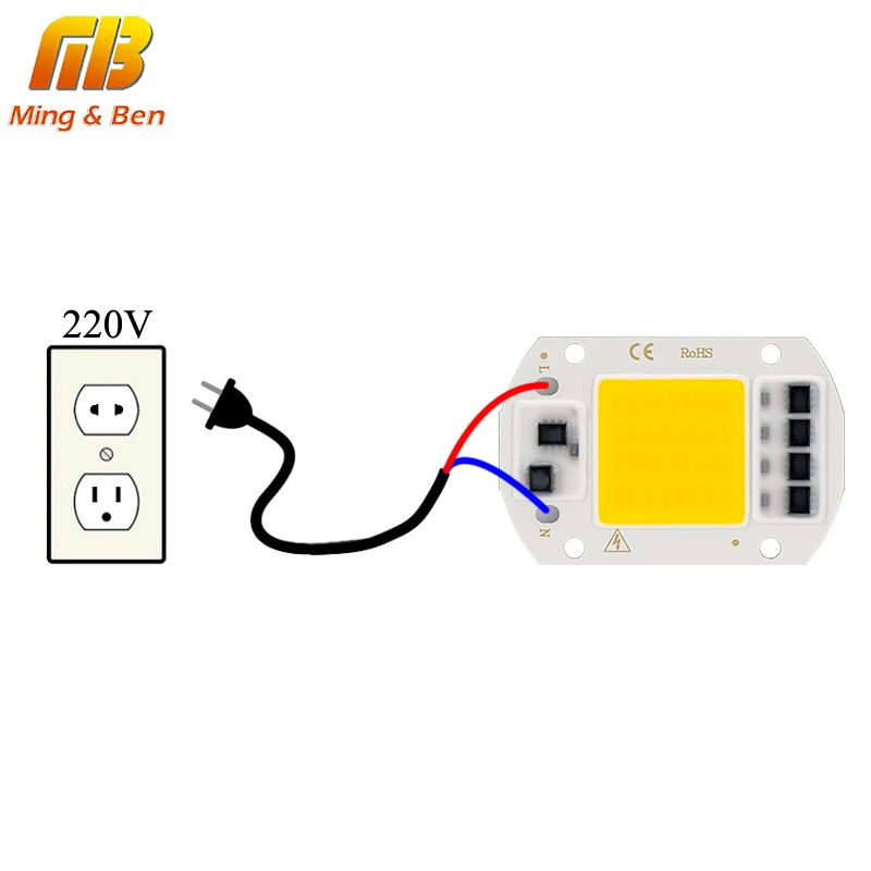 5 шт. LED COB чип 20 Вт 30 50 AC 220 В Smart IC DIY светодиодные шарики для светодиодного