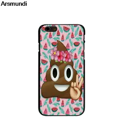 Arsmundi какашки на арбуз ацтеков emoji Жесткий Телефон чехлы для iphone 4 5S 6S 7 8 плюс XR XS Max X Чехол Мягкий ТПУ Резиновая силиконовые