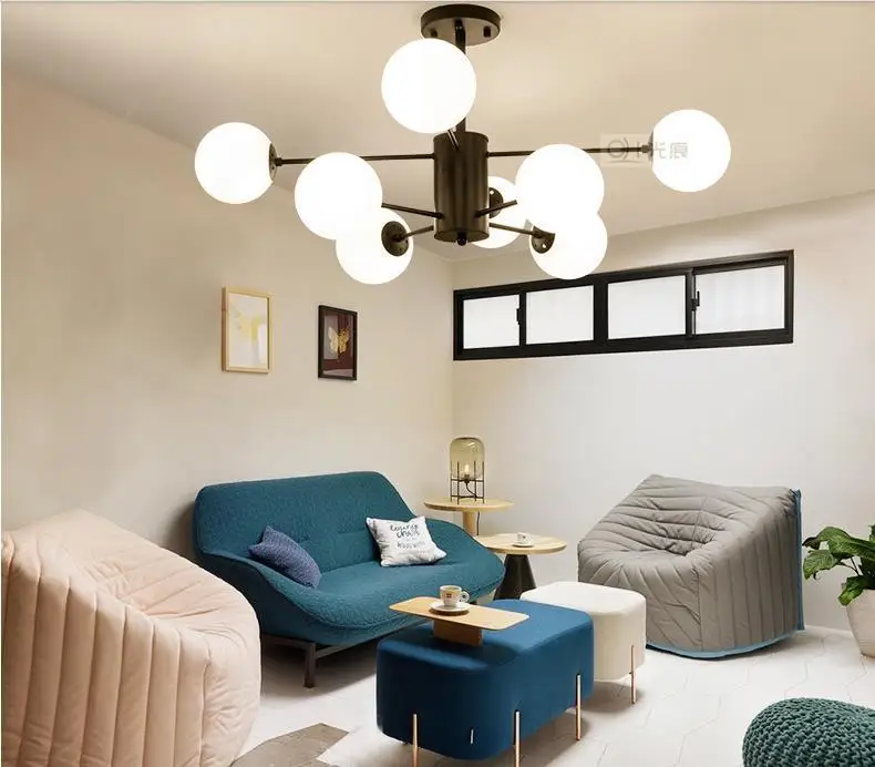 Современный минималистический стеклянный шар на подвеске креативная гостиная спальня освещение Ресторан круглая стеклянная люстра светильник