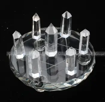 

Feng Shui White Crystal Column Seven Star Array Exorcist Statue With Shelf FeiFanStyle A074