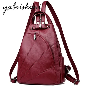 

Women Leather Backpack For Teenage Girls Large Capacity Travel Back pack Fashion Female Tassel Backpack Rucksacks Sac A Dos