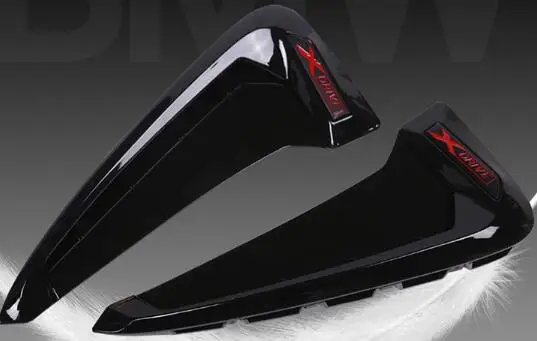 2 шт. Горячая новинка углеродный автомобиль 3D ABS Xdrive X5 боковой крыло воздуха на выходе значок эмблема наклейка для-2016X5 глянцевый черный серебристый - Цвет: Многоцветный