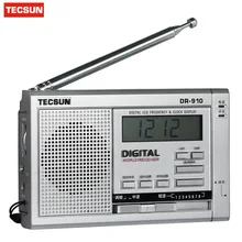 TECSUN DR-910 FM-MW-SW радио мир приемник портативные электронные мини-часы радио со встроенным динамиком