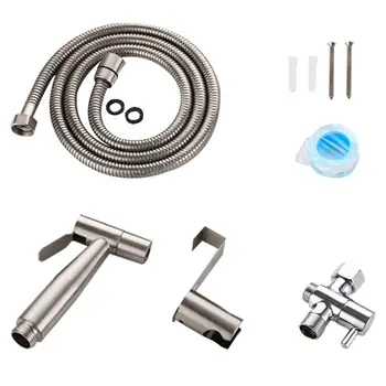 

Hand Held Bidet Sprayer With Wall Bracket Diverter Toilet Shower Head Bidet Sprayer Set Sprinkler For Bathroom Bidet Faucet
