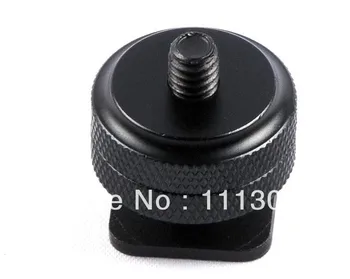 

Tracking number 100pcs/lot 1/4 Inch Two Nut Mount Adapter For Tripod Screw And DSLR Camera Flash Hot Shoe
