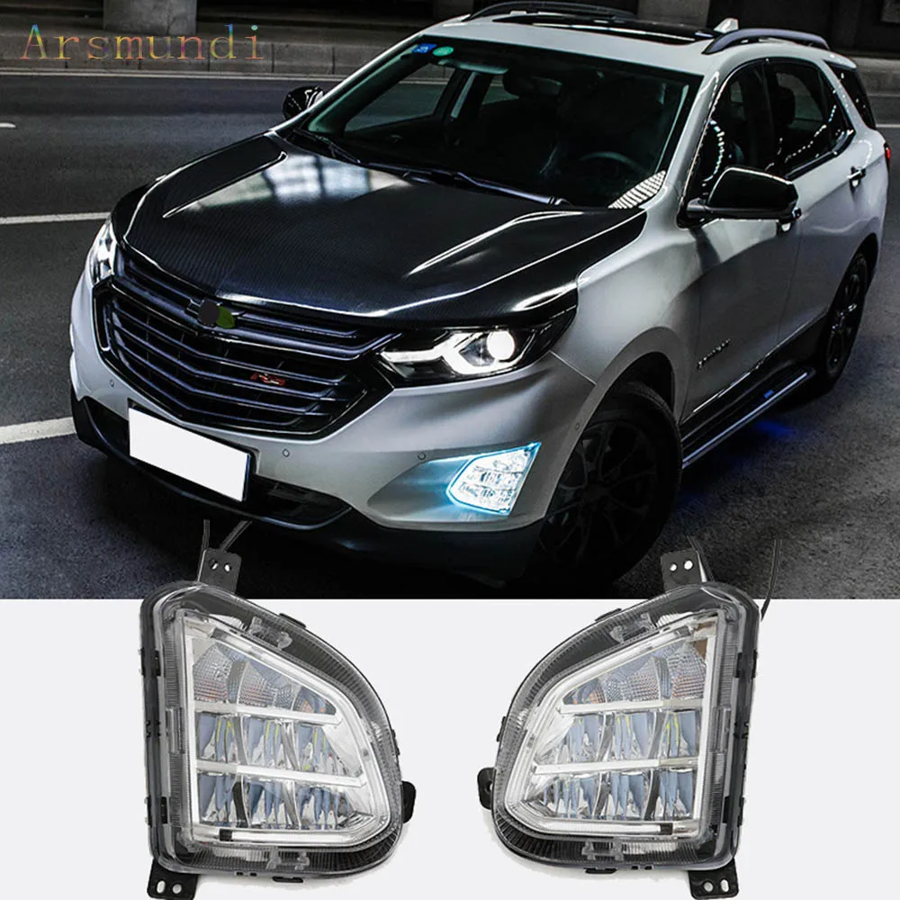 

3 colors White to yellow Night Ice Blue Car modification DRL daytime running light Fog lights cover For Chevrolet Equinox 17-18