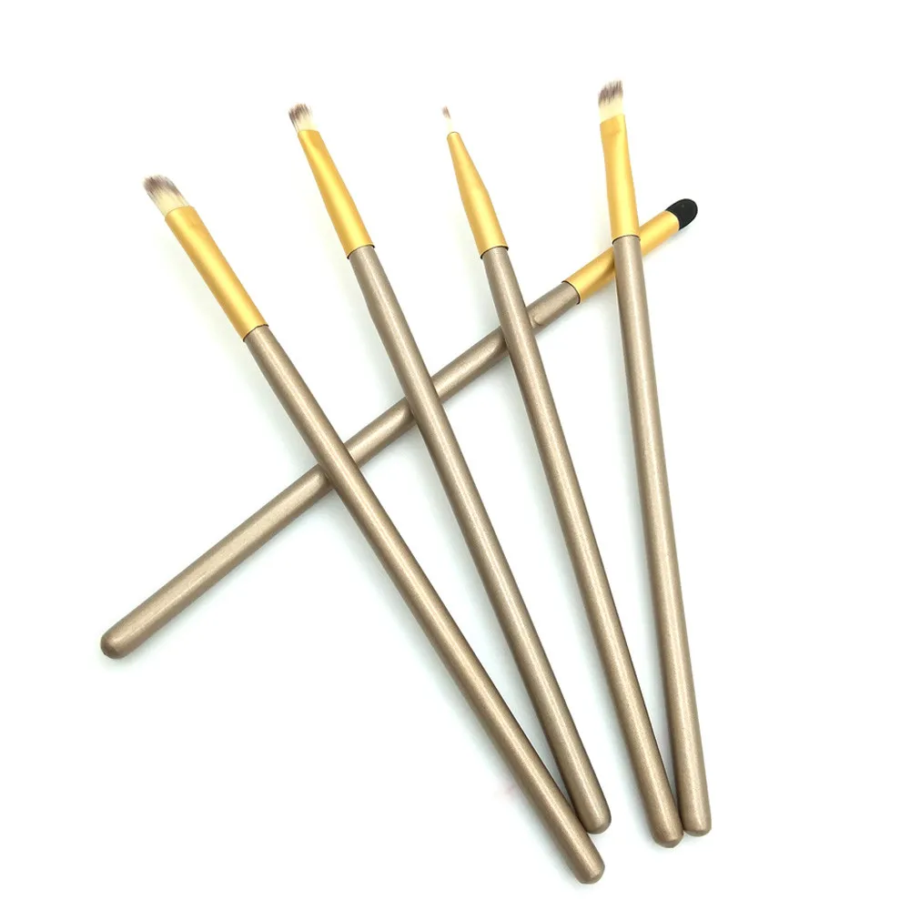 HAICAR 5Pcs Champagne Gold Cosmetic Brush Set Makeup Tool Kit Eye Shadow Foundation Powder Contour Eye Make up Wooden Brushes HAICAR 5Pcs Champagne Gold Cosmetic Brush Set Makeup Tool Kit Eye Shadow Foundation Powder Contour Eye Make up Wooden Brushes