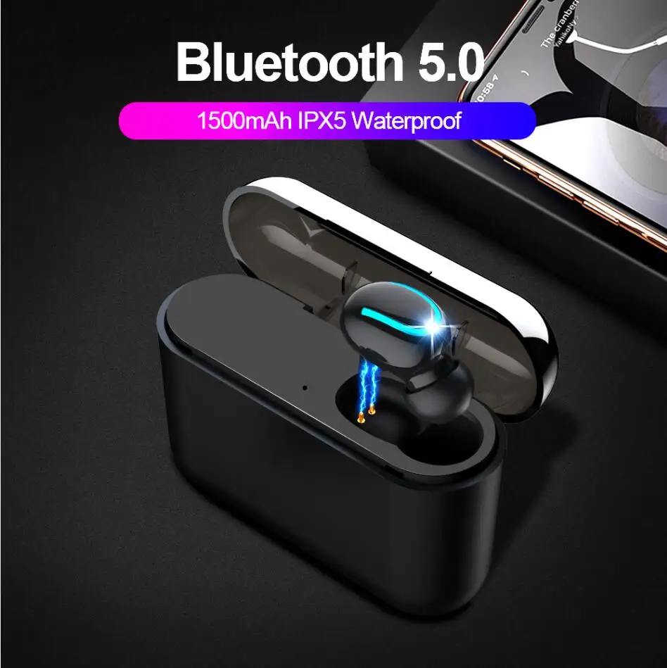 ALWUP Bluetooth 5,0 наушники TWS беспроводные наушники Blutooth наушники True беспроводные стерео наушники спортивные наушники HBQ-Q32 - Цвет: Single ear