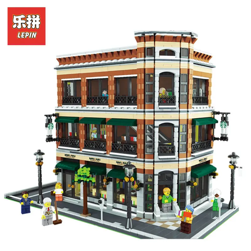 

LEPIN 15017 4616Pcs Starbucks Bookstore Cafe LegoINGlys Model Building Kits Blocks Bricks Compatible for Children Toys Gift