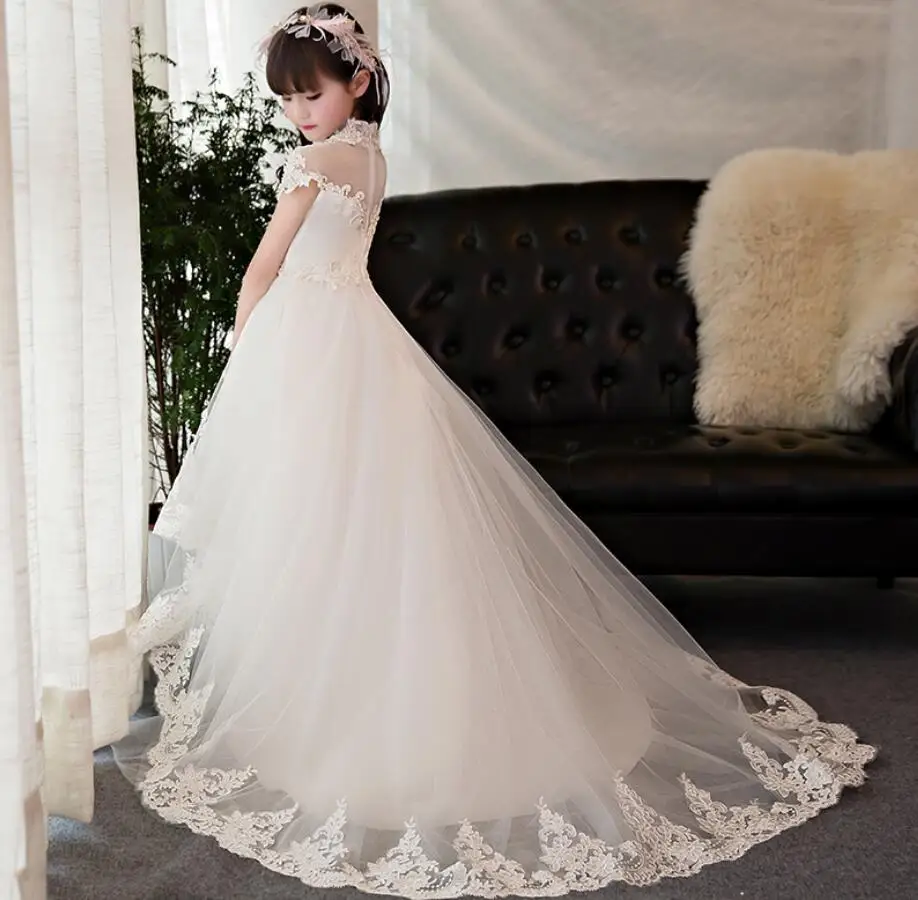 Платье принцессы с цветочным узором для девочек; летнее платье-пачка на свадьбу, день рождения, вечеринку; платья для девочек; Детский костюм; подростковый Выпускной дизайн; HW2333