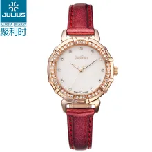 Julius Girls’s Watch Japan Quartz Hours Advantageous Trend Costume Mom of Pearl Clock Leather-based Bracelet Lady’s Present Field