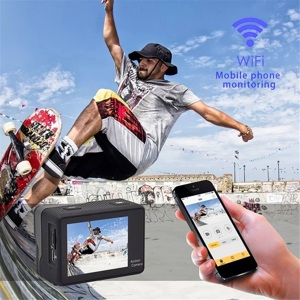Со сверхвысоким разрешением Ultra HD, 4K экшн Камера Wi-Fi пульт для Управление спортивная видеокамера DVR DV(устройство цифровой записи) Водонепроницаемый Pro Камера 2 дюймов Сенсорный экран Cam