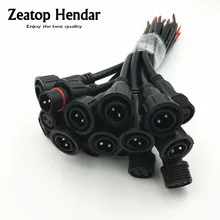 Детские носки по 10 пар в M12 Водонепроницаемый на возраст 2, 3, 4, 5 Pin IP65 кабель провод разъем для Светодиодный полоски Мужской и Женский Джек 22 мм гаечный соединитель 20 см диаметр: 6 мм