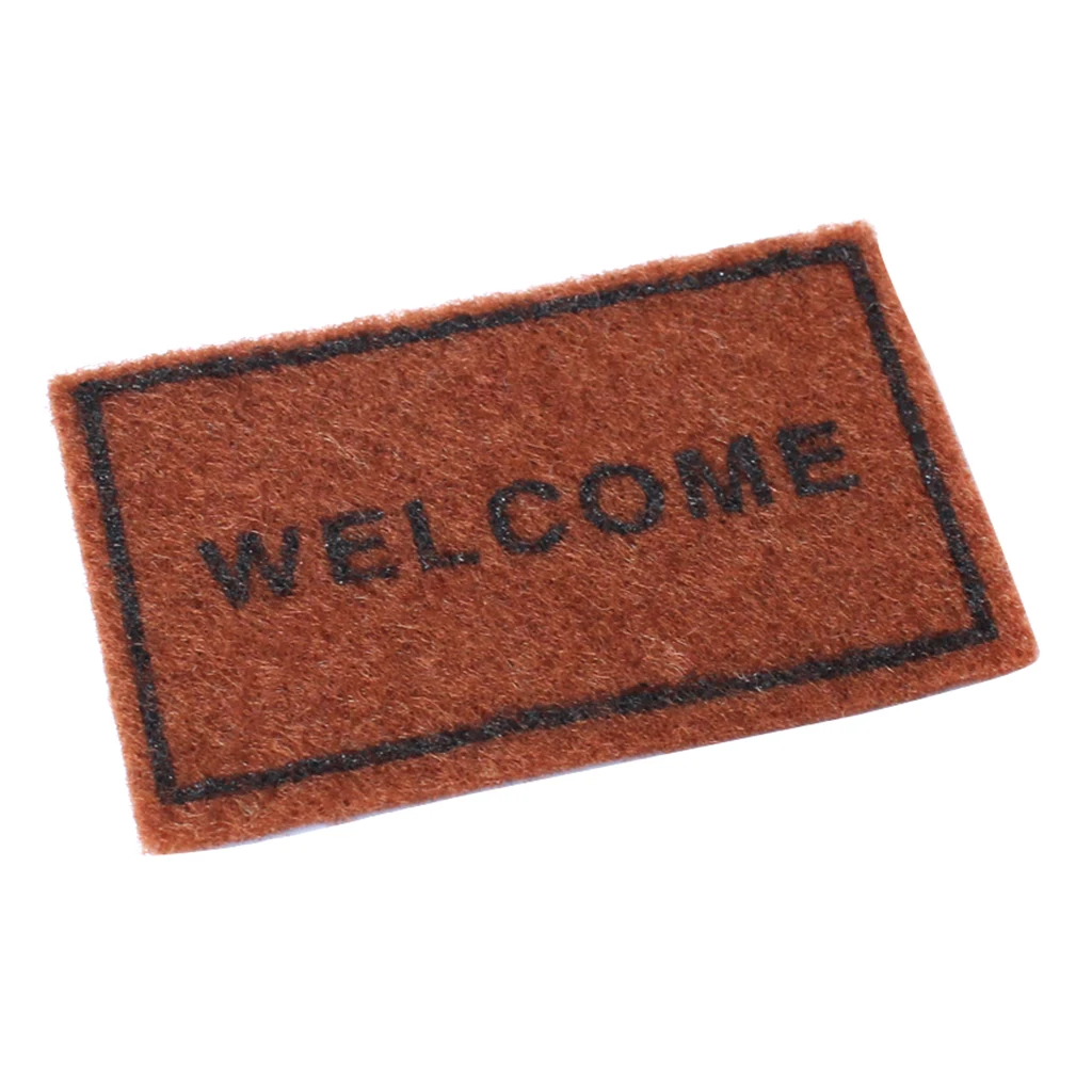 1:12 Brown Mini Floor Rug Cover Carpet Miniature Accessories Dollhouse Furniture Rug Living Room Art Floor Decoration