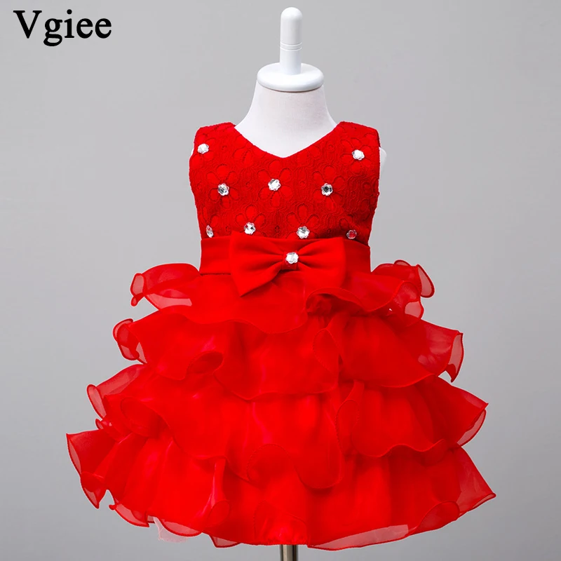 

Vgiee Kids Dresses for Girls Christmas Party Princess Party Sleeveless Flower Baby Dresses for Weddings Children Dress CC063
