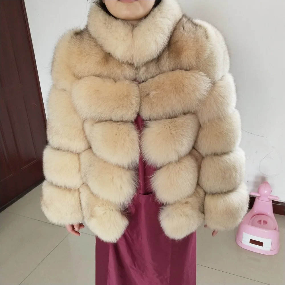 New Brand Fox Fur Coat Shorts Thick Fur Fashion Women Winter Warm Coat ...