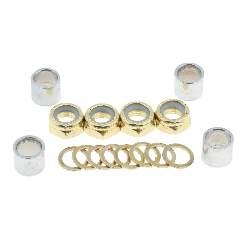 Skateboard Longboard Truck Speed Kit Axle Speed Washers Nuts Spacers Skateboard Bearing Spacer for Kateboard / Longboard Trucks