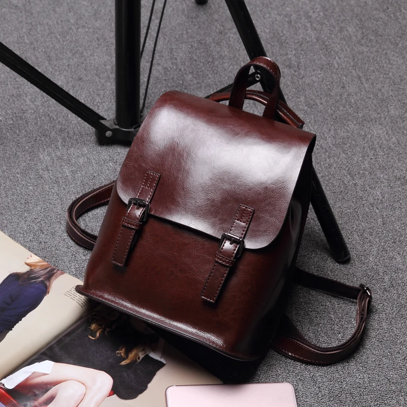

luxury bag fashion backpack women backpack Genuine Leather school bag women Vintage Adolescent Girls Backpacks