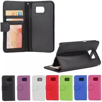 

Credit Card Slots PU Leather Wallet Case Flip case Full cover case For Samsung galaxy S6 G9200 with Stand Free shipping
