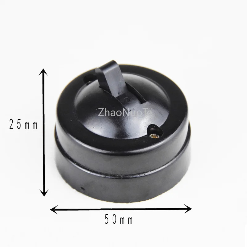 6 قطعة الرجعية تبديل التبديل شقة جولة سطح شنت تحكم واحد جدار مفتاح الإضاءة الطراز القديم 6A250V AC