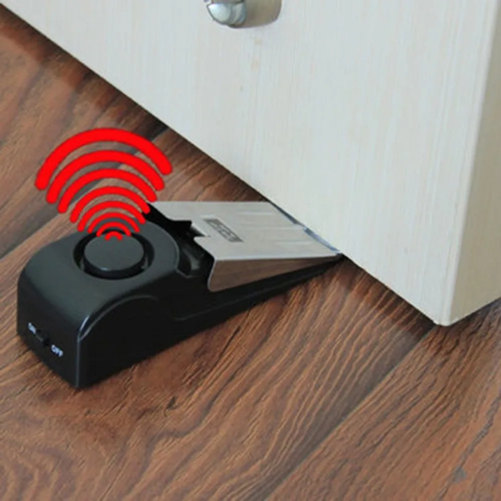 Дверной стоп-сигнал мини беспроводная вибрационная срабатывающая домашняя клиновидная образная пробка система безопасности блокирующая система