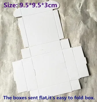 

50pcs/lot-9.5*9.5*3cm Blank White Paper Aircraft Boxes Big Size Candy Gift Event Party Decorative Button Packing Boxes