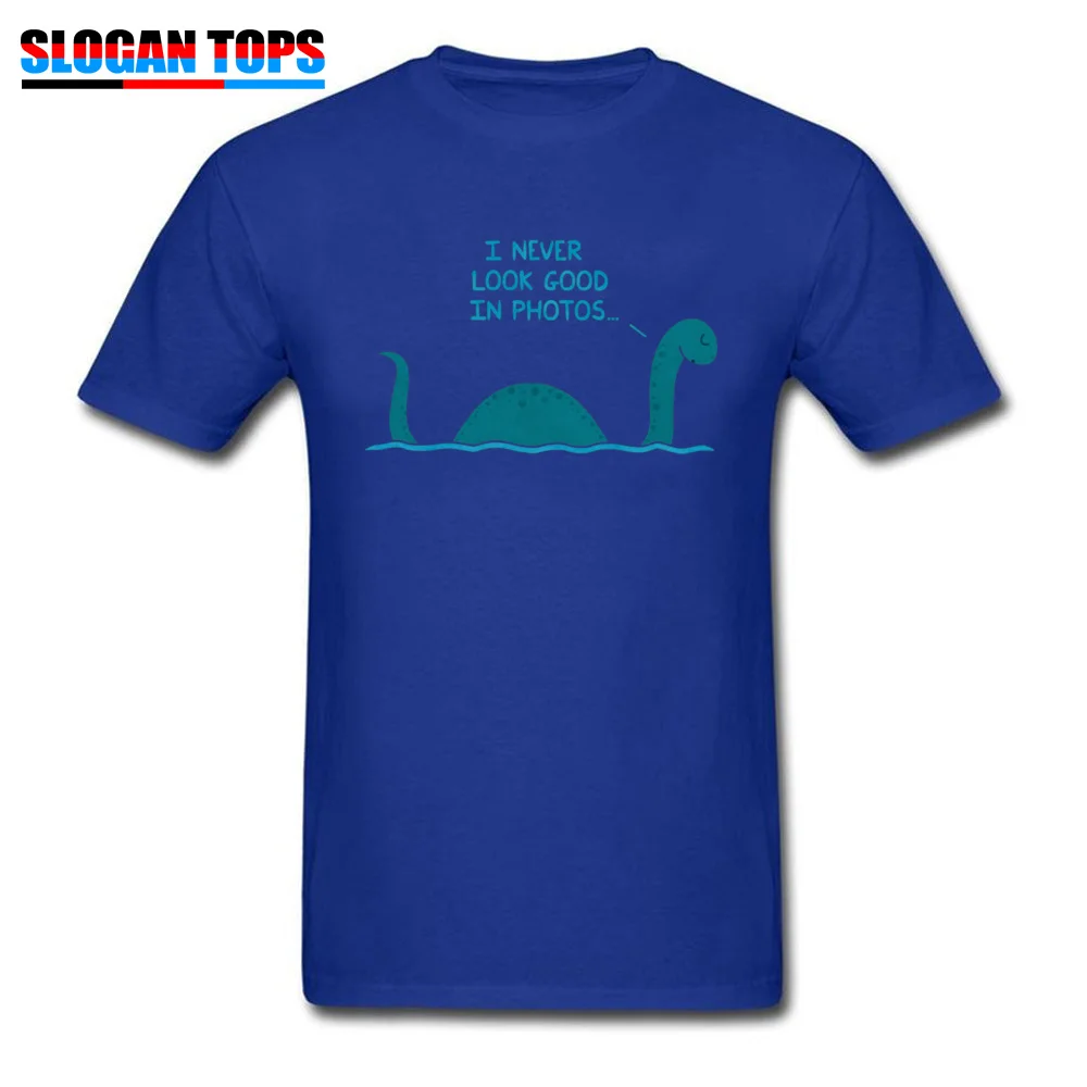 Monster Issues Nessie 13128 Cotton Fabric Men Short Sleeve T Shirt Birthday Labor Day T Shirts New Design Crew Neck Tee Shirt Monster Issues Nessie 13128 blue