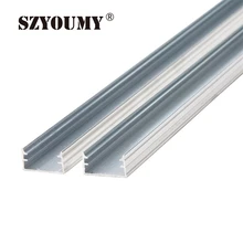 SZYOUMY 100 шт Встроенный светодиодный алюминиевый профиль светодиодный ленточный канал для 3528/5050/5630 ленты, светодиодный профиль для ленты, 7020,8520 твердая полоса