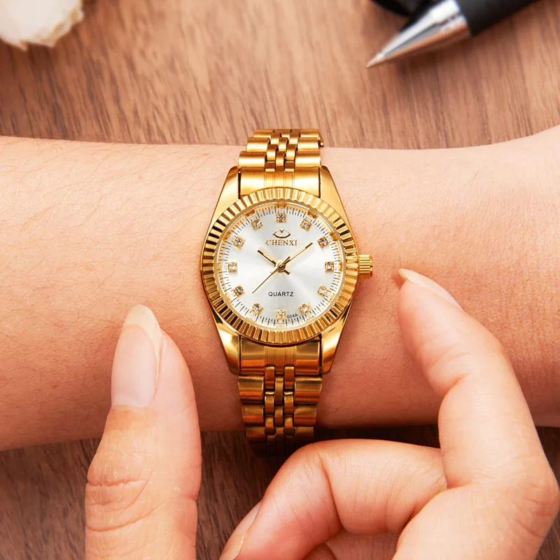 

CHENXI bayan saat 3 color Gold Clock relogio feminino Fashion Women Watch reloj moda mujer 2017 Quartz Watches Wrist Watch 45