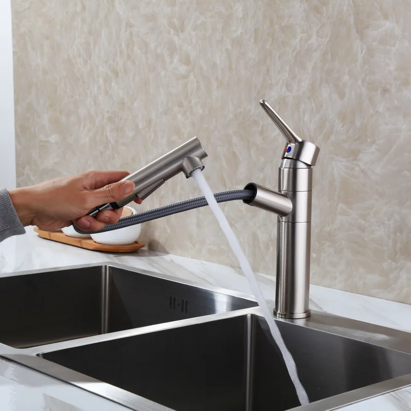 

all copper hot and cold mixer water sink basins kitchen the stage basin can be smoked pull out tap single hole tap 360 degree