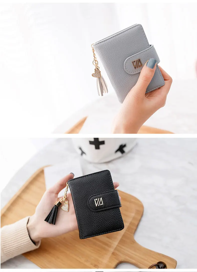 Женский кошелек для кредитных карт с двумя сложными пряжками, короткий дизайнерский держатель для карт s, дамская сумка для карт, кошелек, женский кредитный держатель для карт