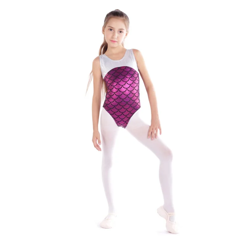 Новое платье для девочек гимнастические костюмы без рукавов радий сочетающихся цветов облегающий костюм балетные костюмы гимнастика, танцы тренировки одежда